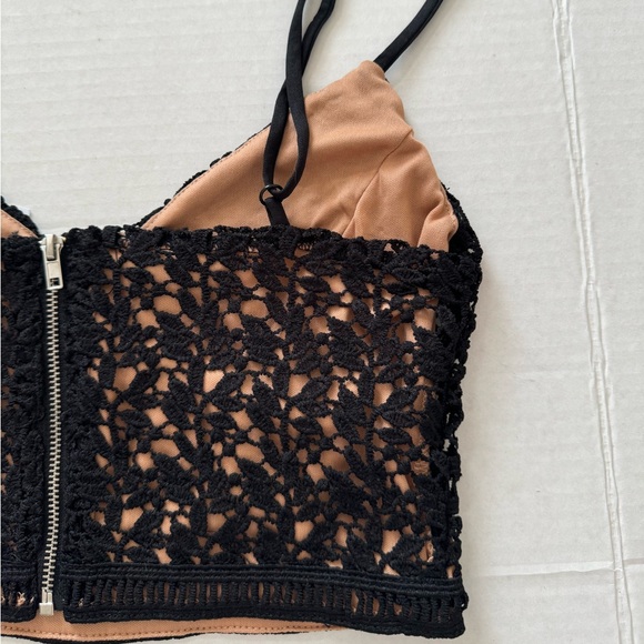 KENDALL & KYLIE Lace Bustier Bralette top NWT size XS black nude HTF rare Pacsun - Picture 9 of 16